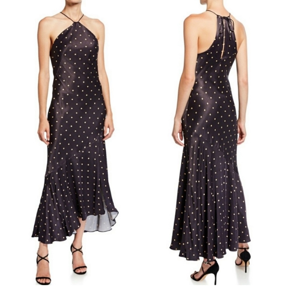 Shona Joy asymmetrical polka dot dress